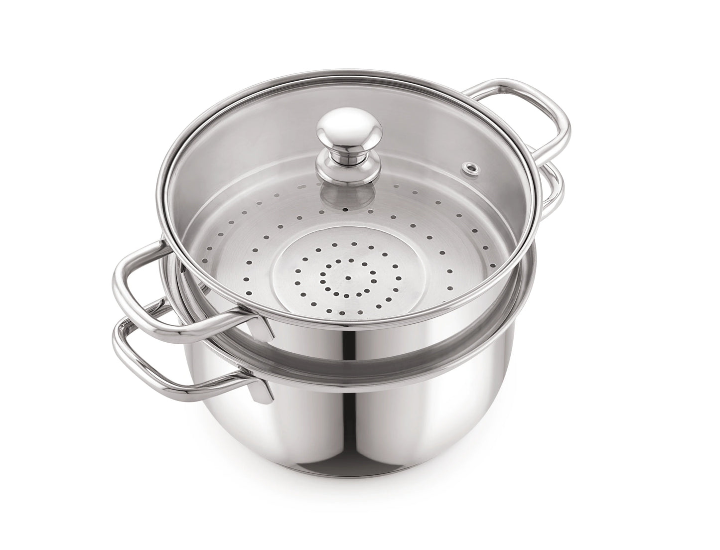 Shopping Happiness Stainless Steel Steamer- 2 Tier & 3 Tier Both Available (304 Food Grade Steel) Highest Quality