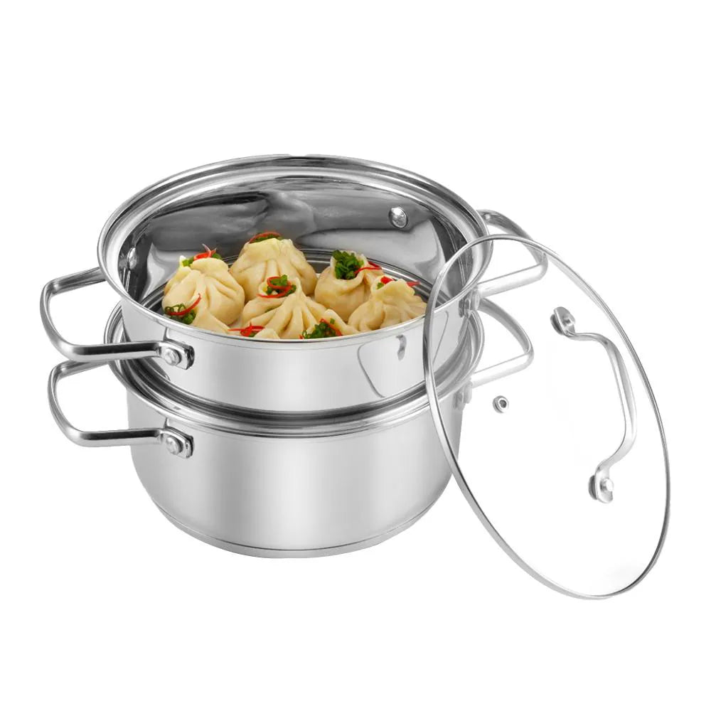 Shopping Happiness Stainless Steel Steamer- 2 Tier & 3 Tier Both Available (304 Food Grade Steel) Highest Quality